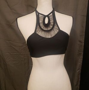 SWIMWEAR | Black High Neck Bikini Top!